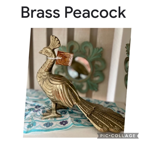 NEW BRASS PEACOCK HANDCRAFTED IN INDIA - Picture 2 of 5